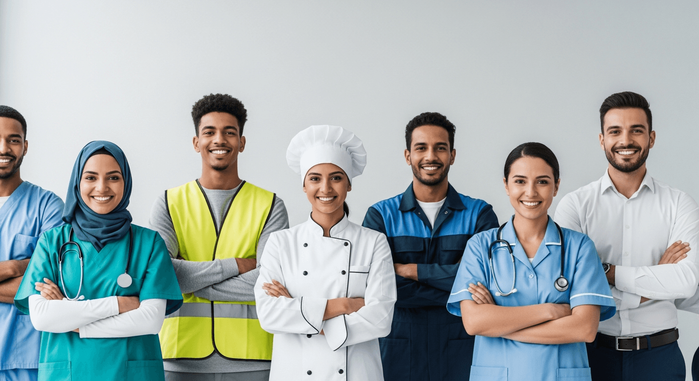 Apprentices from various professions
